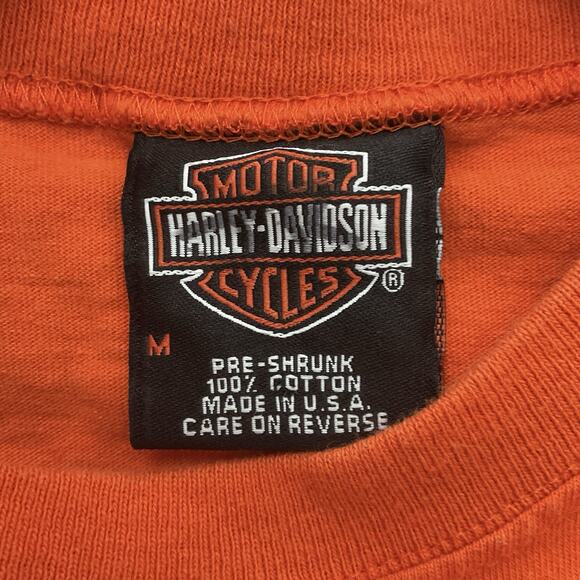 Harley Davidson Tank M Motorcycle Shirt Orange Cotton Lehigh Valley PA - Picture 4 of 4